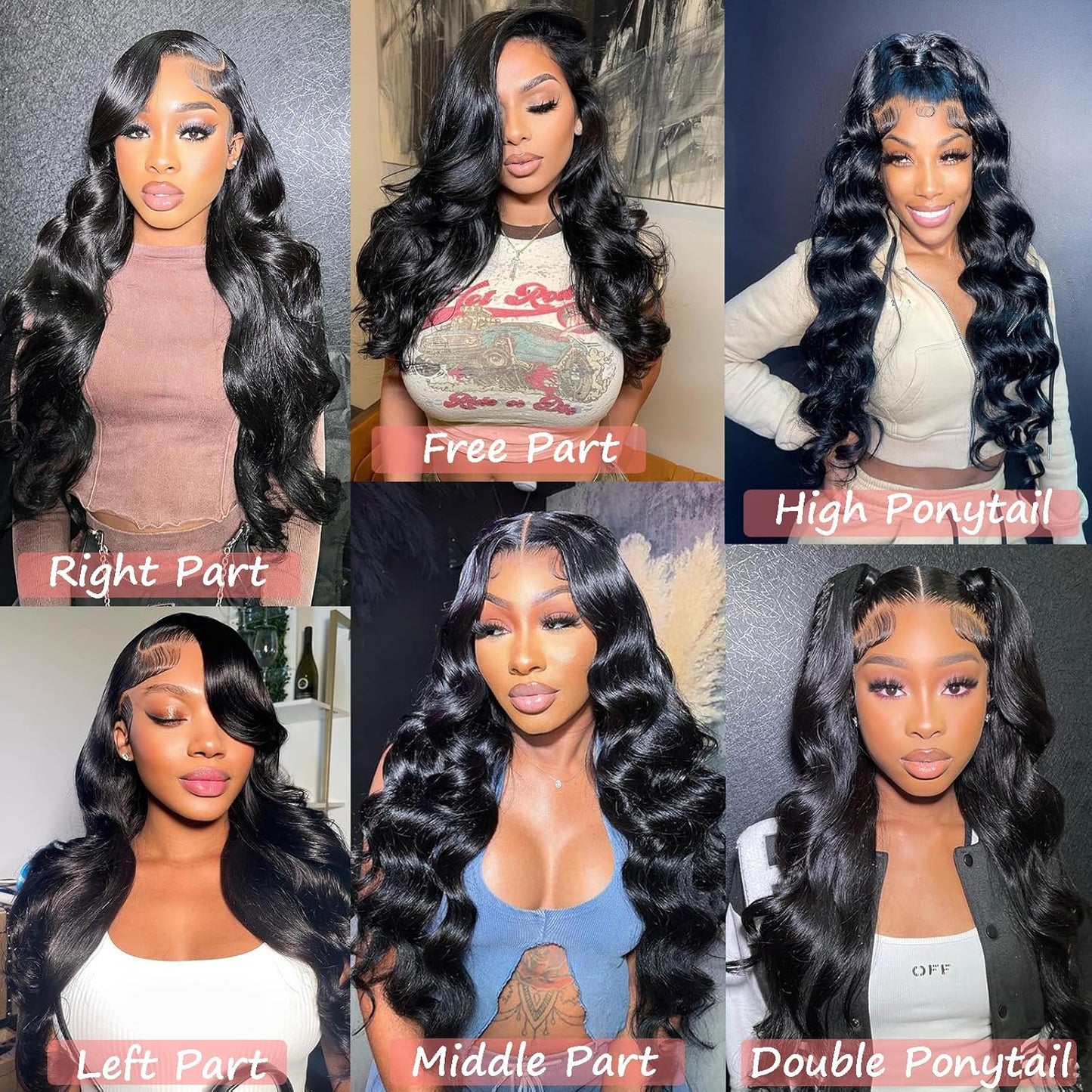 Body Wave 13X4 HD Lace Front Human Hair Wig - 16 Inch Natural Black, 180 Density Glueless Design with Pre-Plucked Hairline and Baby Hair for Women