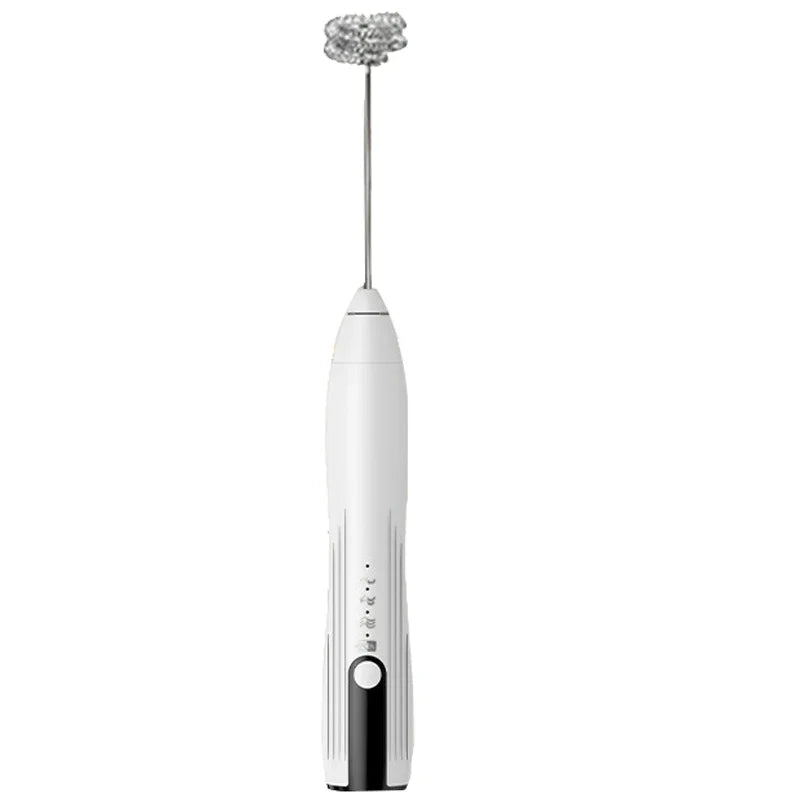 USB Rechargeable Electric Milk Frother with 3 Speed Settings for Coffee, Cappuccino, and Cream Foam Mixing