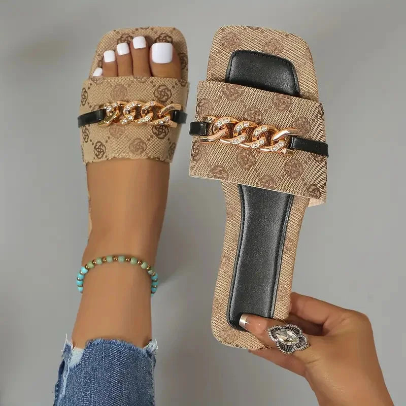 Luxury Flat Slippers for Women – 2024 Summer Designer Beach Slides