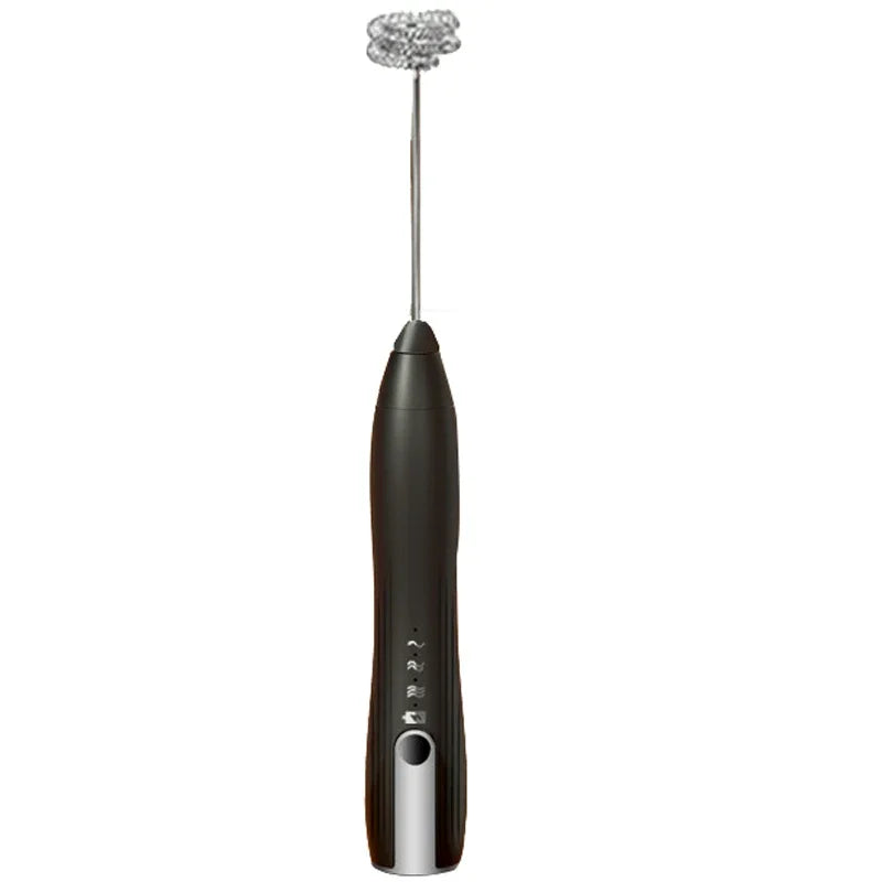 USB Rechargeable Electric Milk Frother with 3 Speed Settings for Coffee, Cappuccino, and Cream Foam Mixing