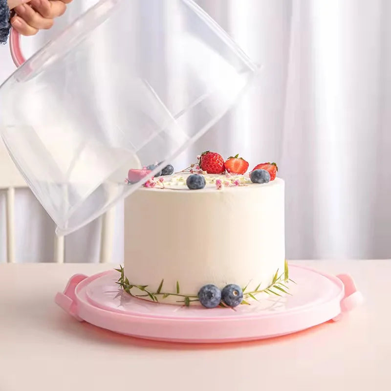 Cake Carrier with Handle – 8-Inch Storage Box for Outdoor & Travel Use