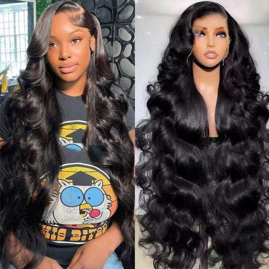 28-Inch 13X6 Full Lace Frontal Wig - 12A Brazilian Virgin Human Hair Body Wave with HD Transparent Lace, Pre-Plucked Hairline, and Bleached Knots