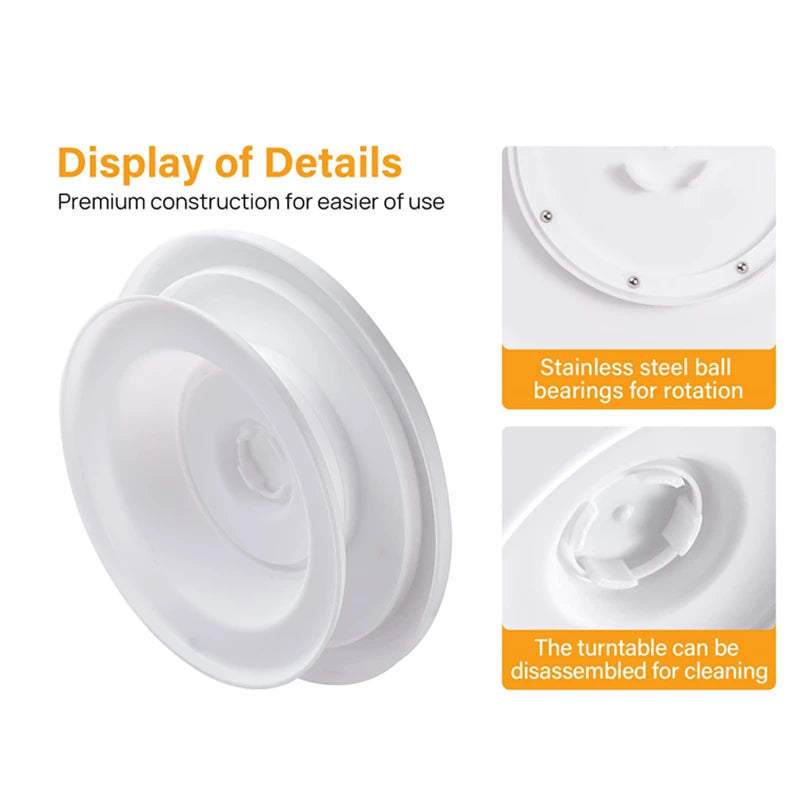 1/6Pcs Cake Turntable Set with 2 Frosting Spatula 3 Icing Smoother Scraper Cake Decorating Kit Baking Supplies Kit for Party