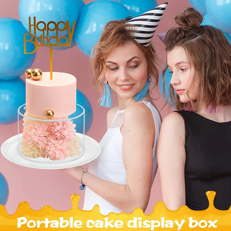 Clear Acrylic Cake Display Board & Smoother – Reusable DIY Cake Stand Base