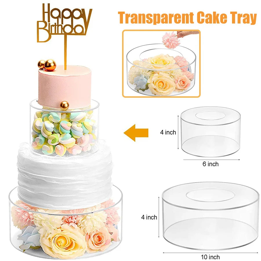 Clear Acrylic Cake Display Board & Smoother – Reusable DIY Cake Stand Base