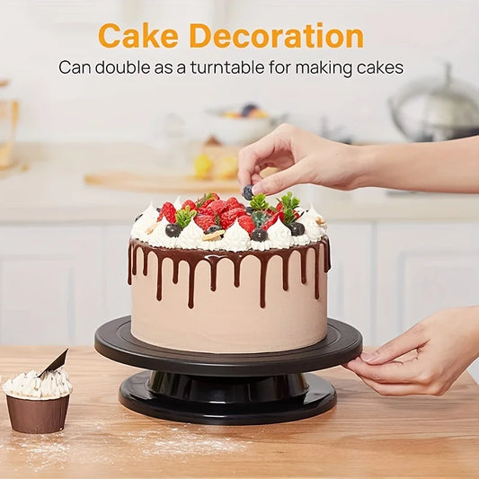 1/6Pcs Cake Turntable Set with 2 Frosting Spatula 3 Icing Smoother Scraper Cake Decorating Kit Baking Supplies Kit for Party