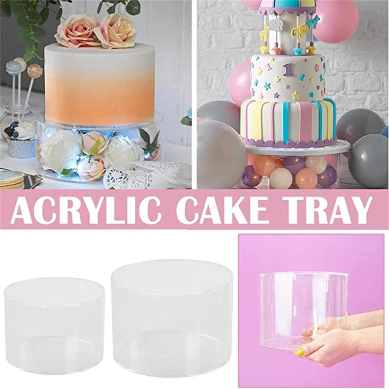 Clear Acrylic Cake Display Board & Smoother – Reusable DIY Cake Stand Base